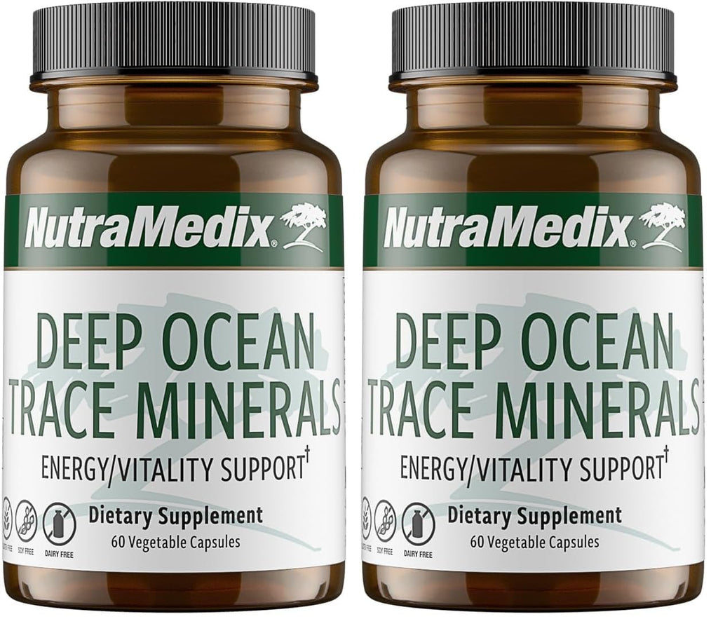 NutraMedix Deep Ocean Trace Minerals 1000mg - Electrolyte Support (Pack of 2, 60 Capsules)