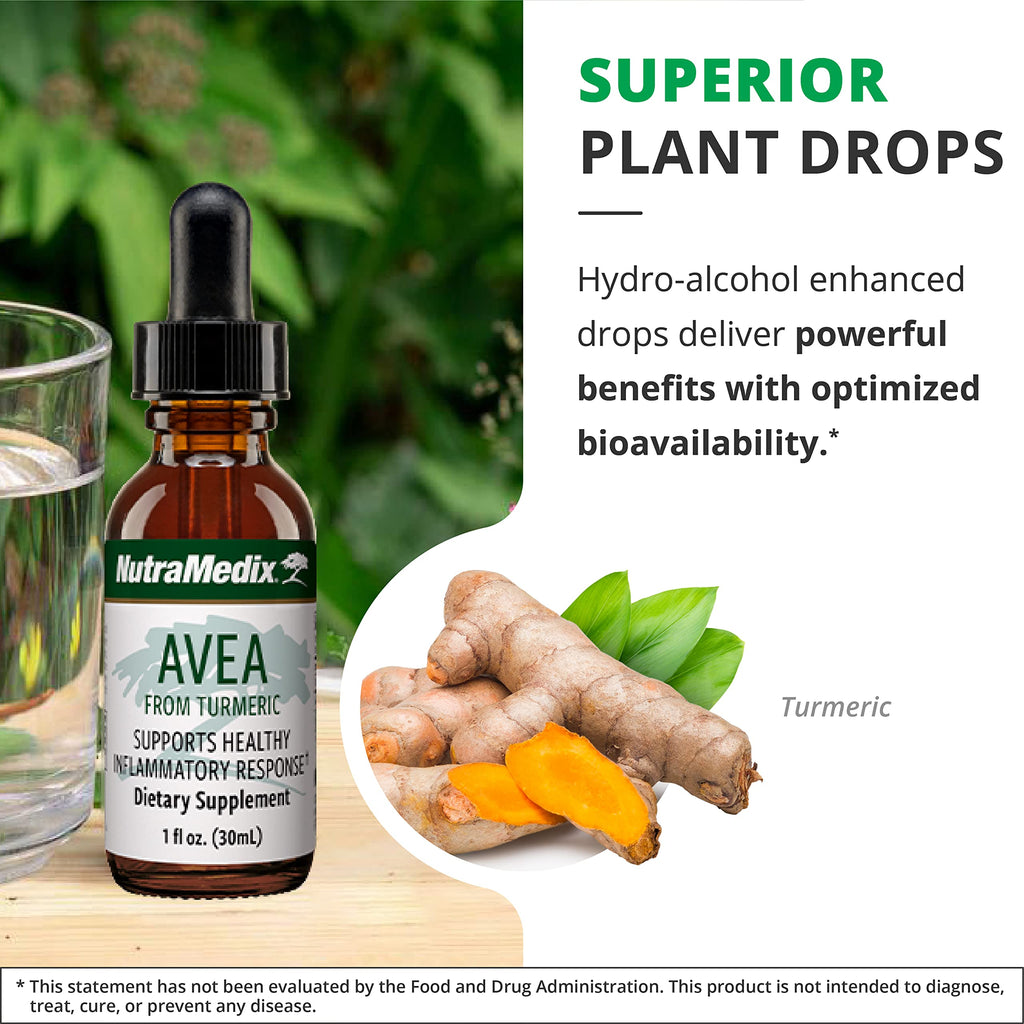 NutraMedix Avea Turmeric Extract - Liquid Turmeric Drops for Stress & Mood Support | 1oz (30ml) Pack of 2