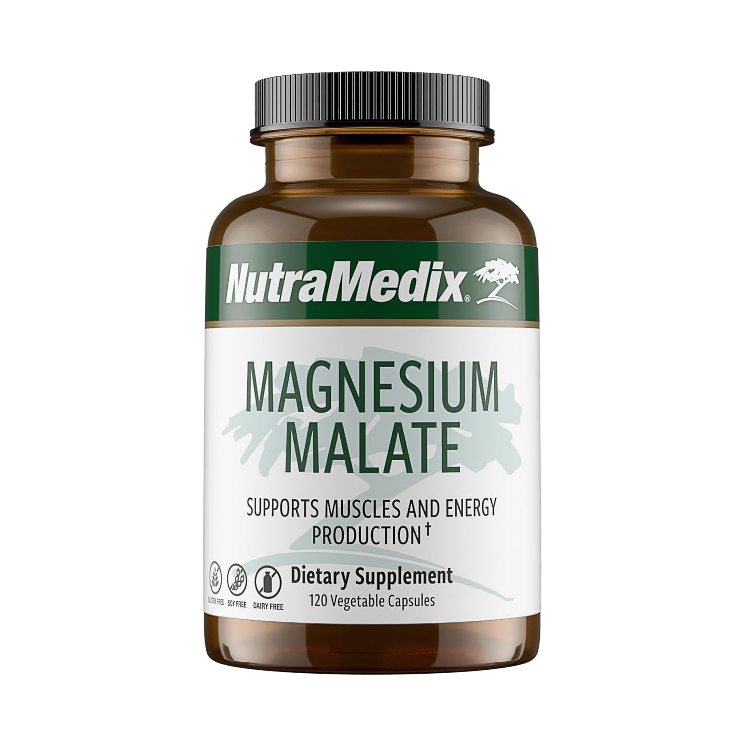 NutraMedix Magnesium Malate Energy Supplements - Bioavailable Magnesium for Sleep, Immune Support & Joint Health - Vegan, Non-GMO & Gluten-Free Magnesium Supplements (120 Vegetarian Capsules)