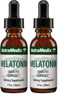 NutraMedix Melatonin Night Time Drops - Sleep Support for Occasional Sleeplessness (1oz/30ml) Pack of 2