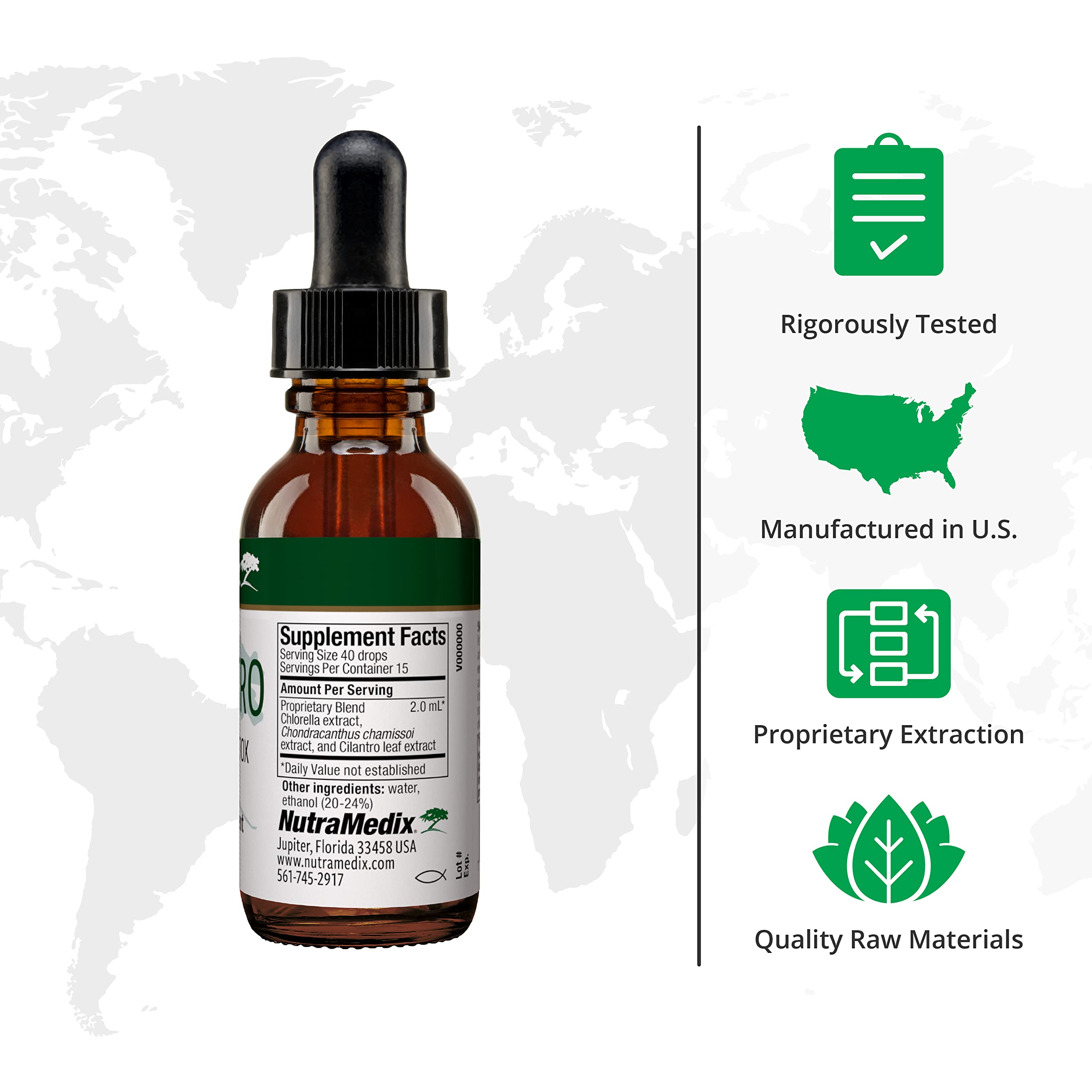 NutraMedix Sealantro Detox Drops – Chlorella, Cilantro & Pacific Red Seaweed (1oz)