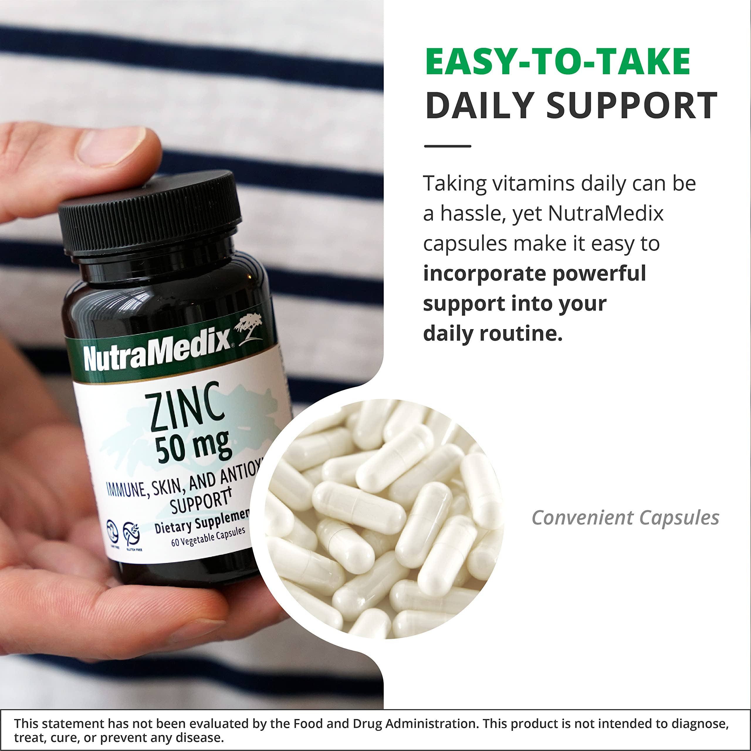 NutraMedix Zinc 50mg – Immune Support, Skin Health & Antioxidant (Pack of 2, 60 Capsules)