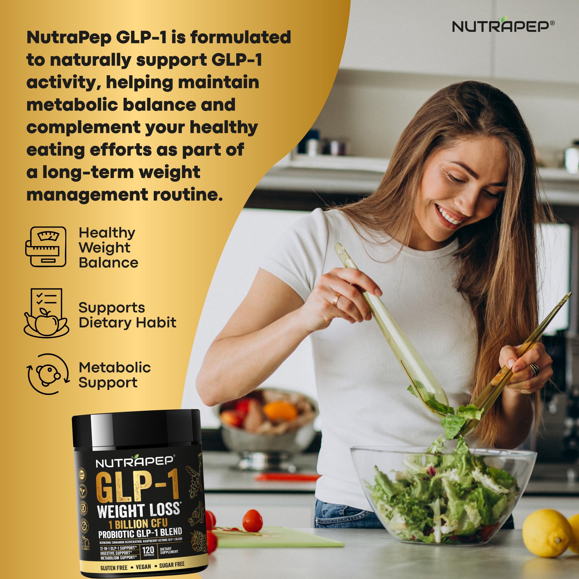 NutraPep GLP-1 Probiotic Weight Loss Support - Berberine