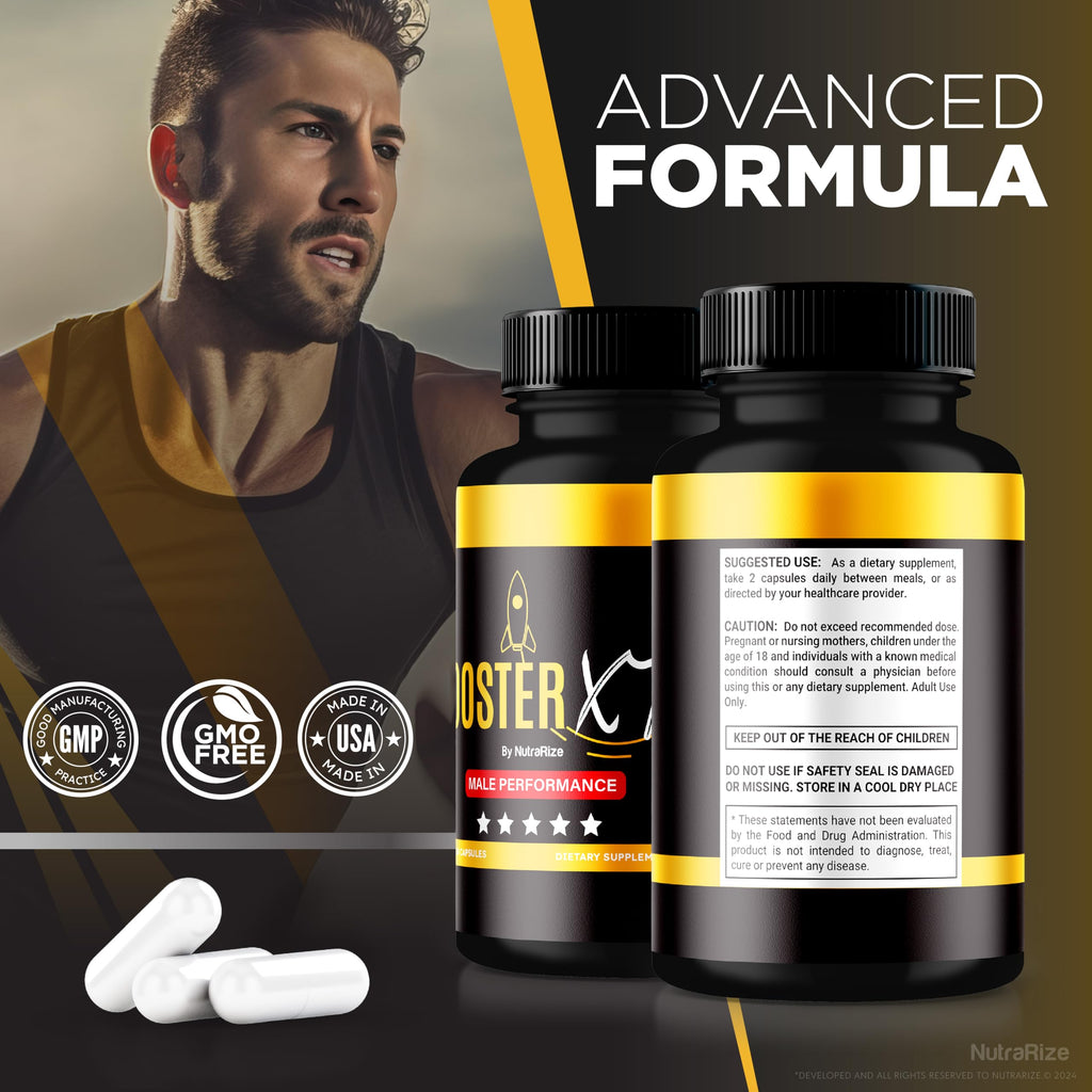 NutraRize Booster XT – Pack of 3 for Men | Energy & Peak Performance | 180 Capsules