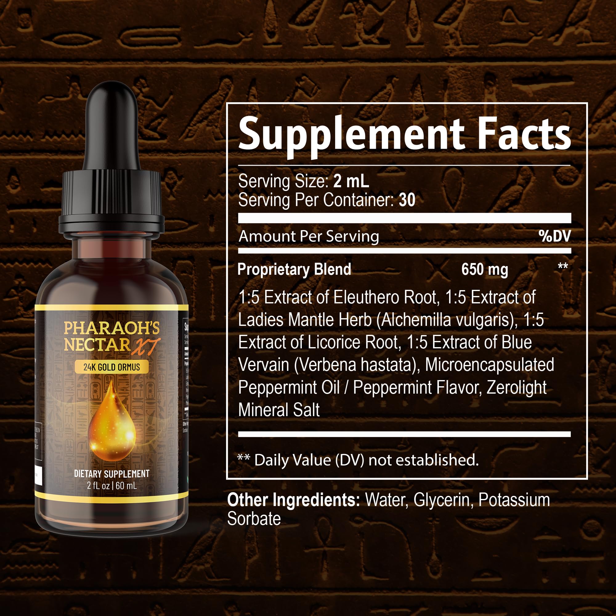 Nutraville Ultra-Pure 24K Monoatomic Gold Ormus – Pharaoh's Nectar XT | Third Eye Activation & Pineal Support