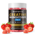 Nutravita Creatine Monohydrate Gummies - Strawberry, Vegan, Sugar-Free, 120 Count