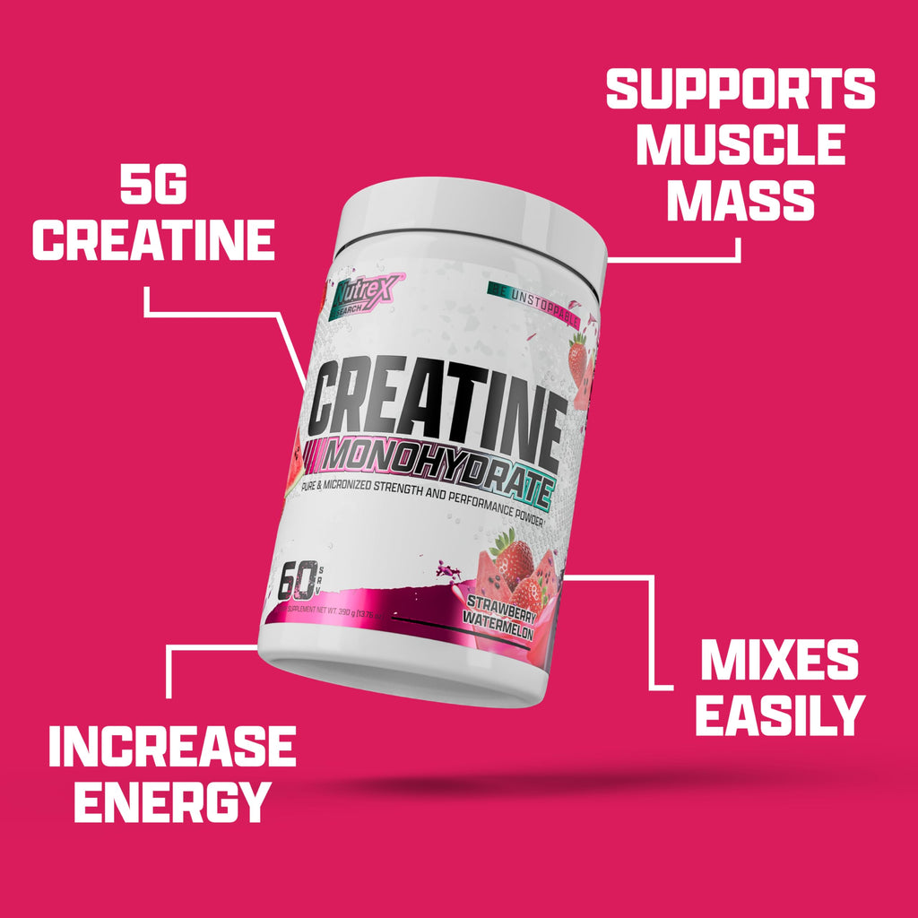 Nutrex Research Flavored Creatine Powder – Strawberry Watermelon, 60 Servings | 5g Creatine