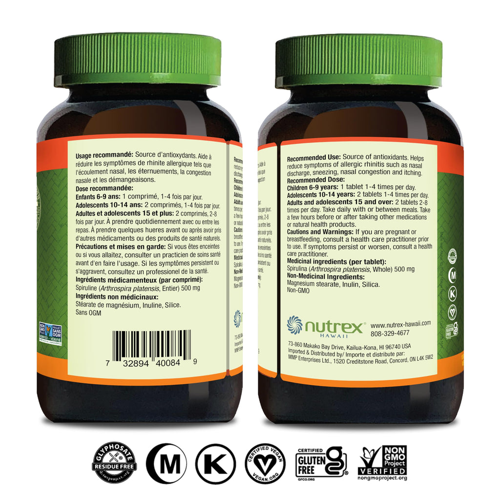 Nutrex Hawaii Pure Hawaiian Spirulina 500 mg – Vegan, Immune & Heart Support