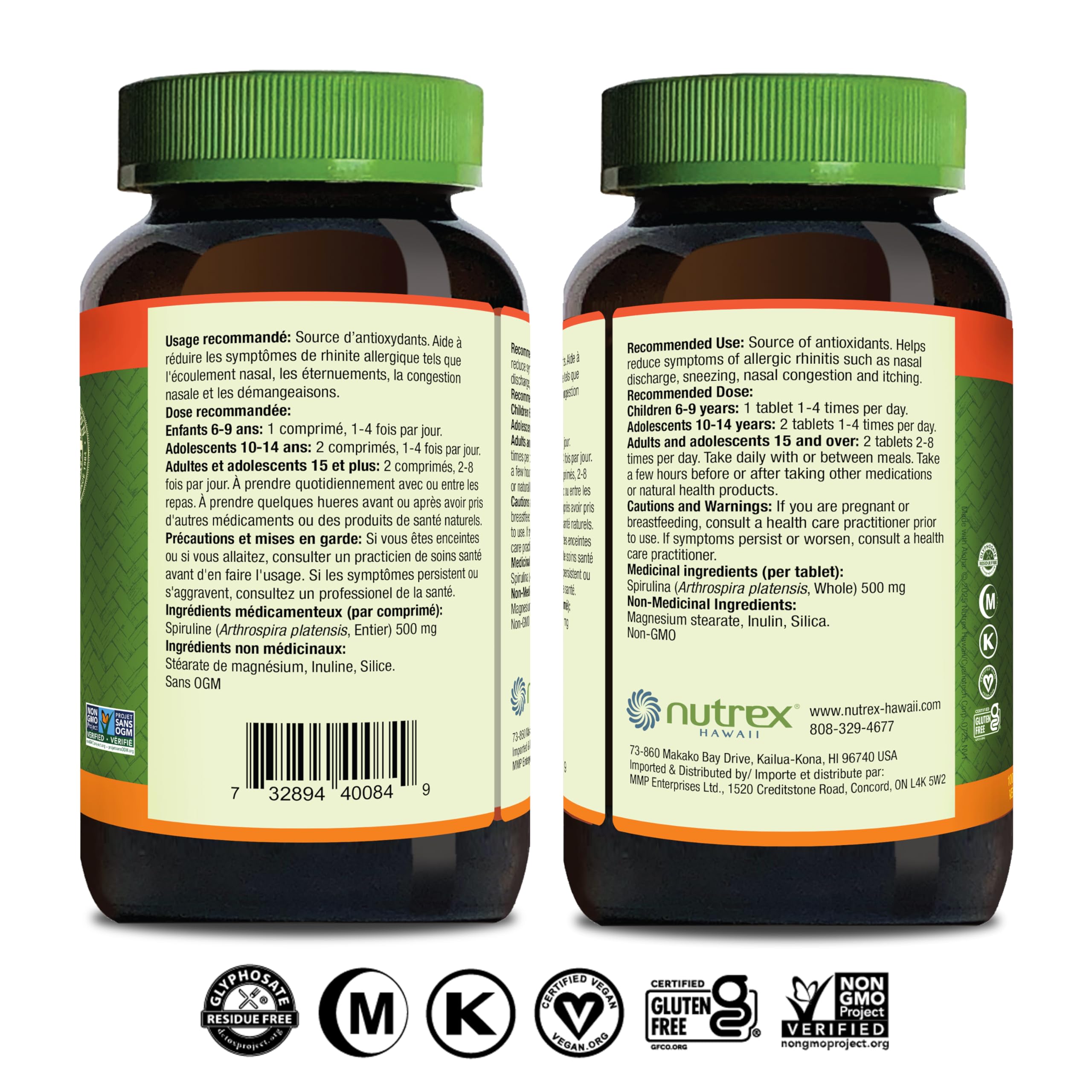 Nutrex Hawaii Pure Hawaiian Spirulina 500 mg – Vegan, Immune & Heart Support