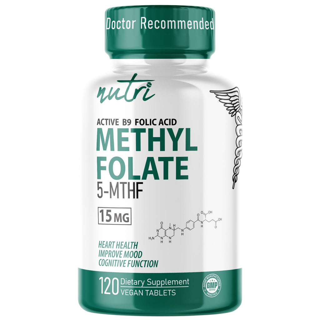 5-MTHF L-Methylfolate 15mg - 120 Vegan Tablets | 3rd-Party Tested