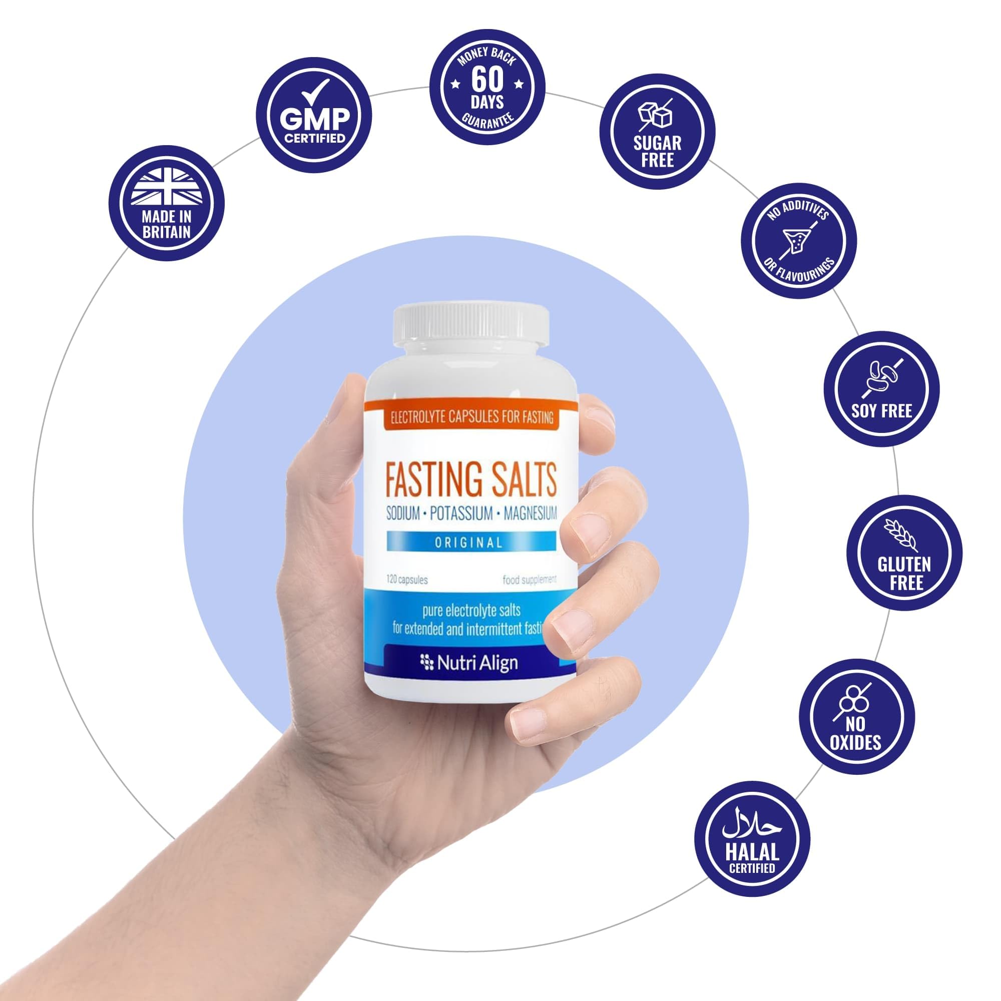 Nutri-Align Fasting Salts – Sugar & Filler Free Electrolyte Capsules, 120 Caps