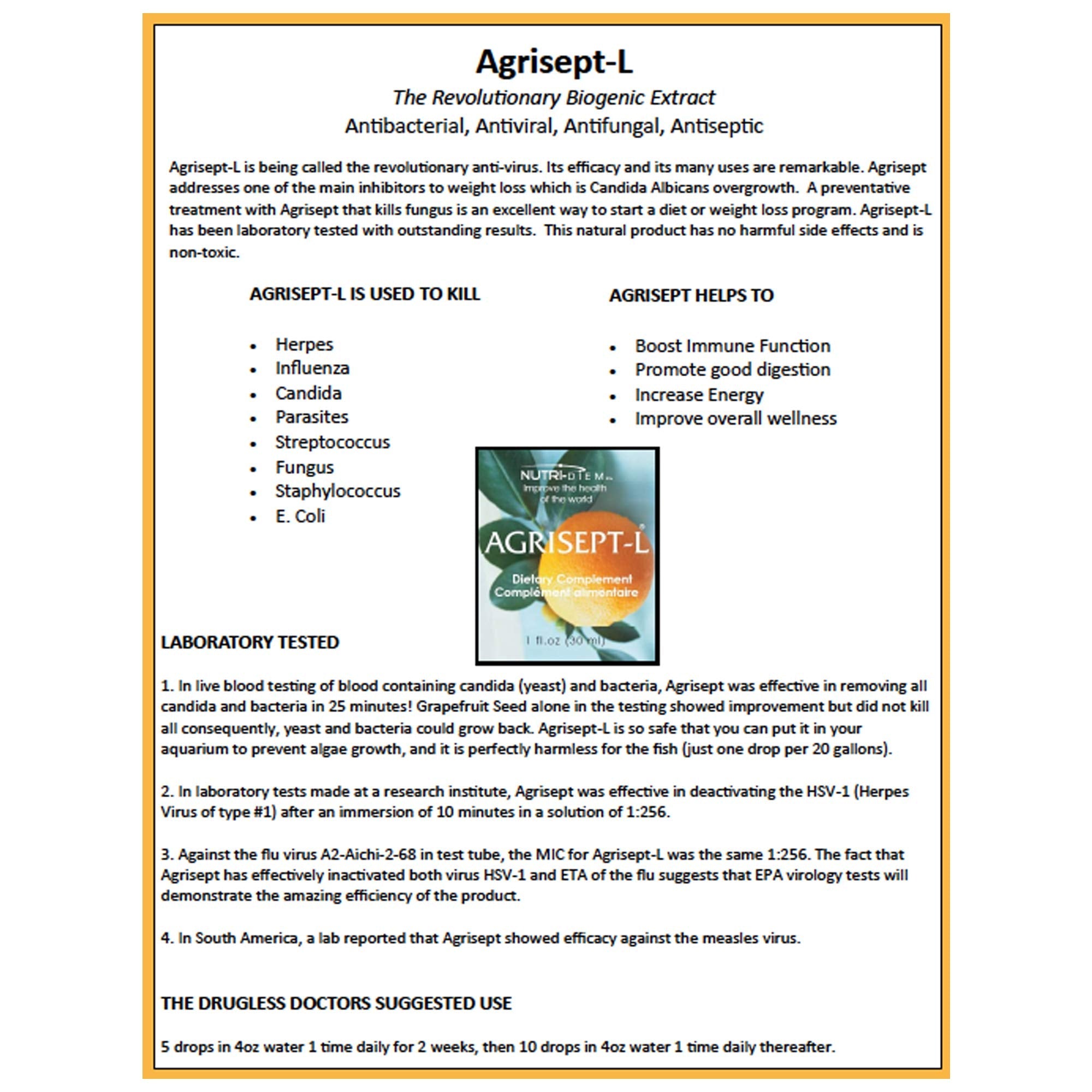 Nutri-Diem Agrisept L Antioxidant 30ml – 3 Bottles