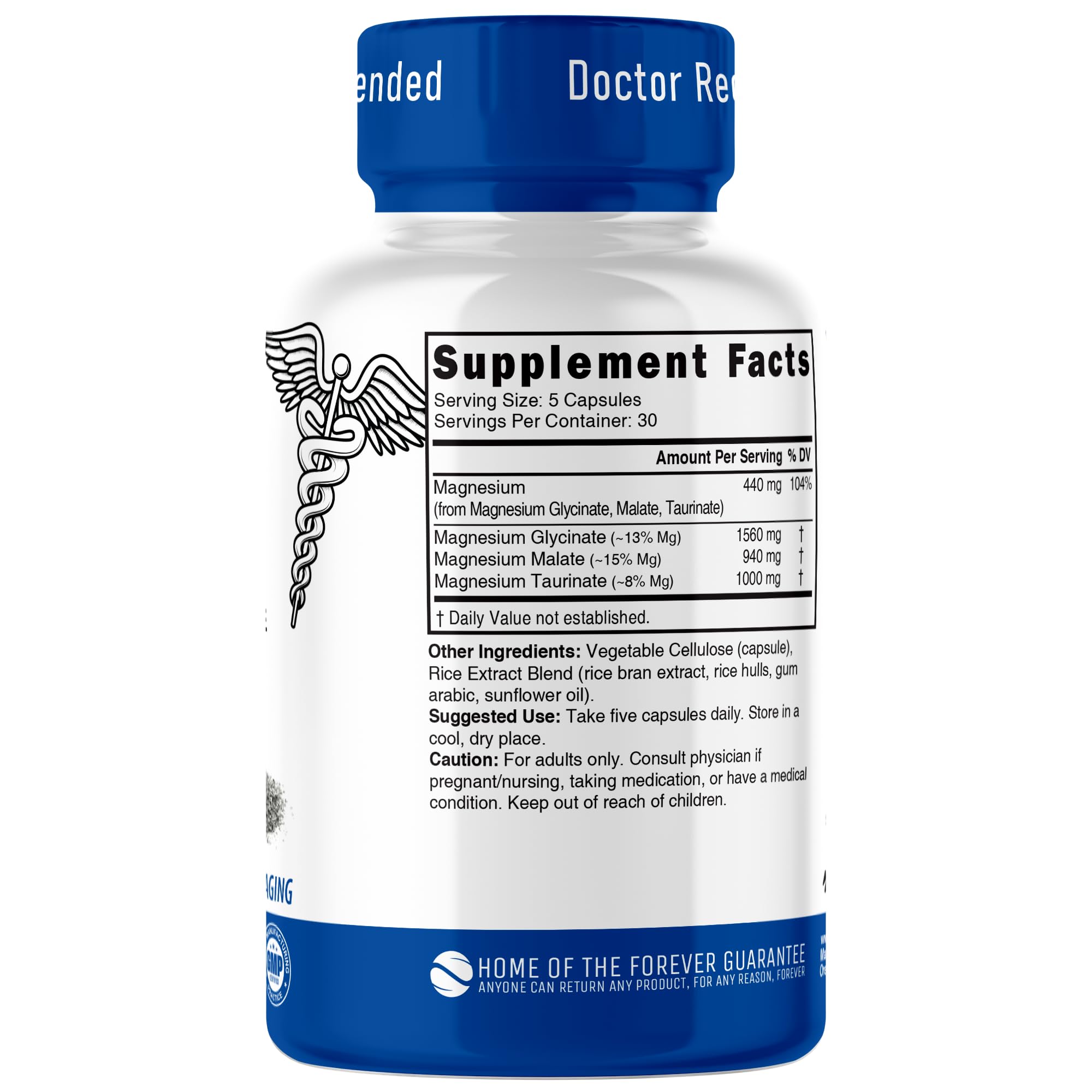 Nutri Triple Magnesium Complex 440mg - Chelated Glycinate, Malate & Taurinate | 120 Vegan Capsules