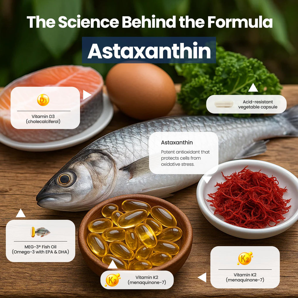 Nutri11 Omega-3 with D3, K2 & Astaxanthin – Enteric Coated (60 Caps)
