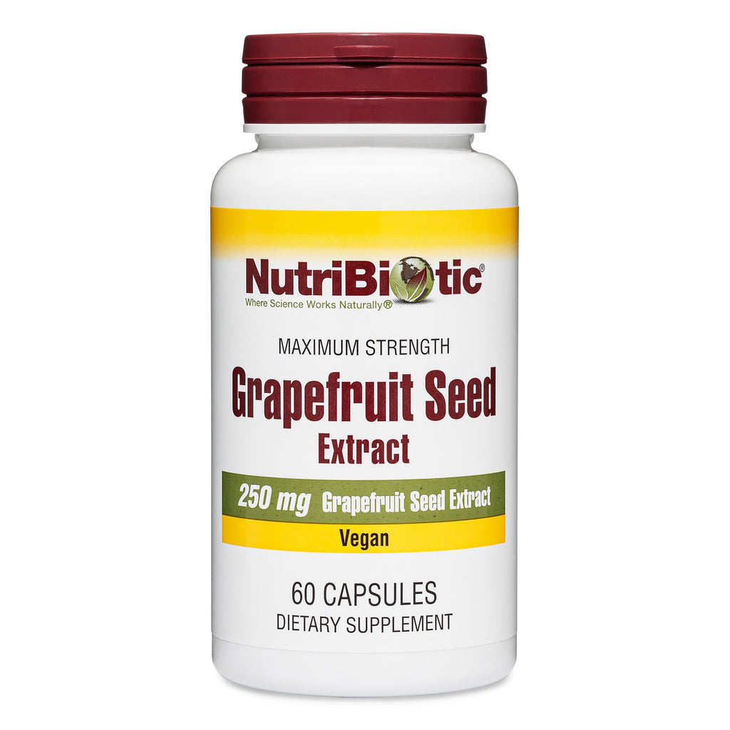 NutriBiotic Grapefruit Seed Extract Capsules 250 mg, 60 Count – Maximum Strength with Bioflavonoids