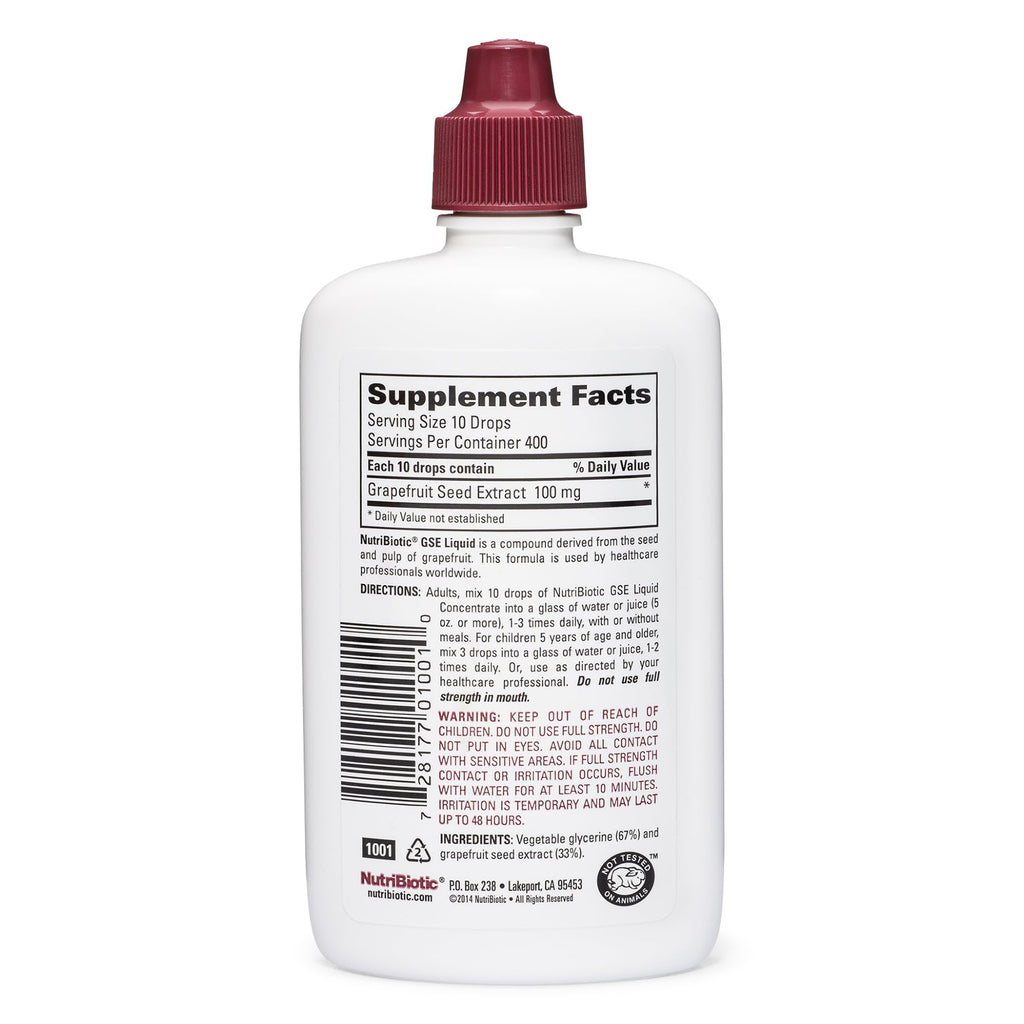 NutriBiotic GSE 4 Oz Liquid | Grapefruit Seed Extract Premium Concentrate with Bioflavonoids