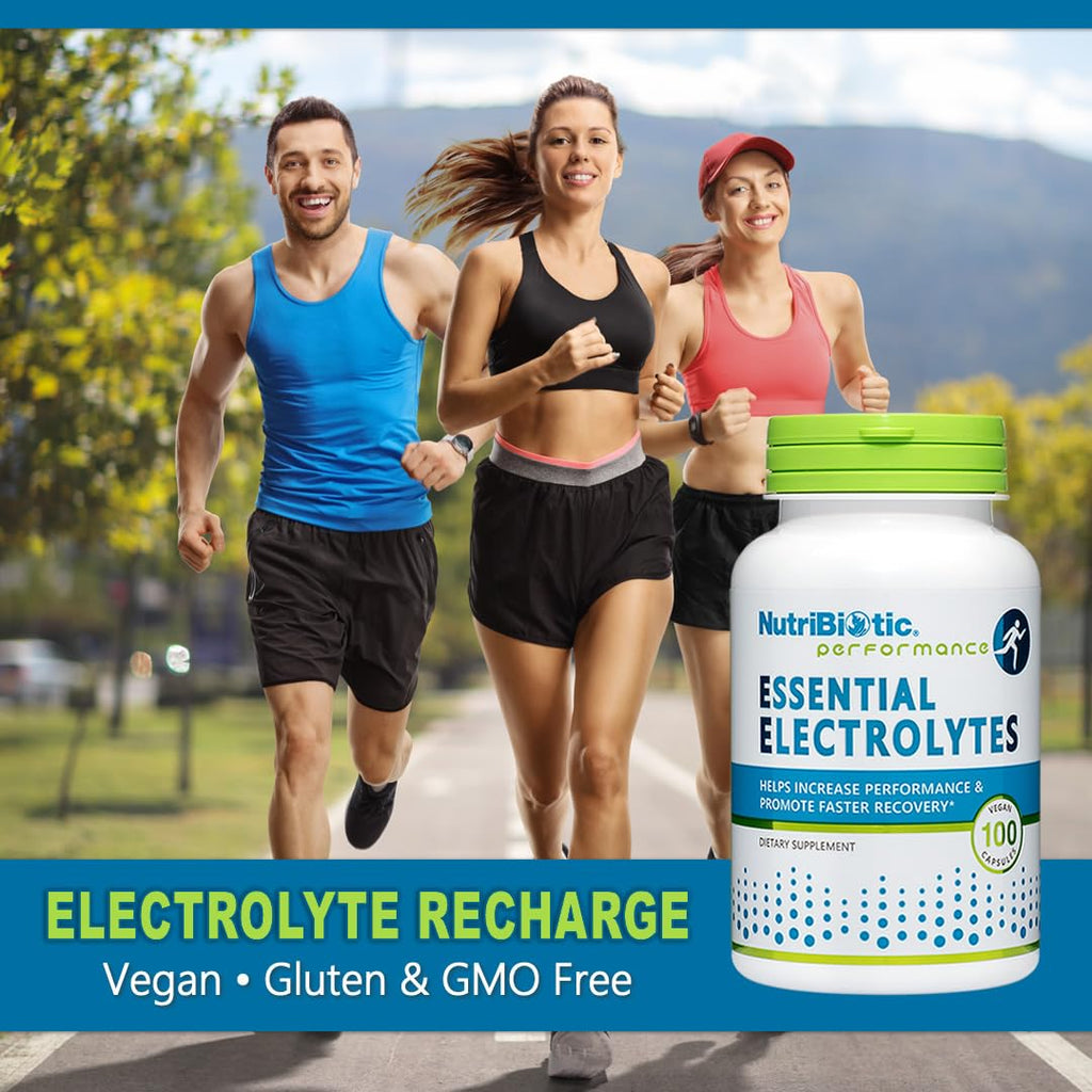 NutriBiotic Essential Electrolytes, 100 Ct Capsules | Hydration, Performance & Recovery