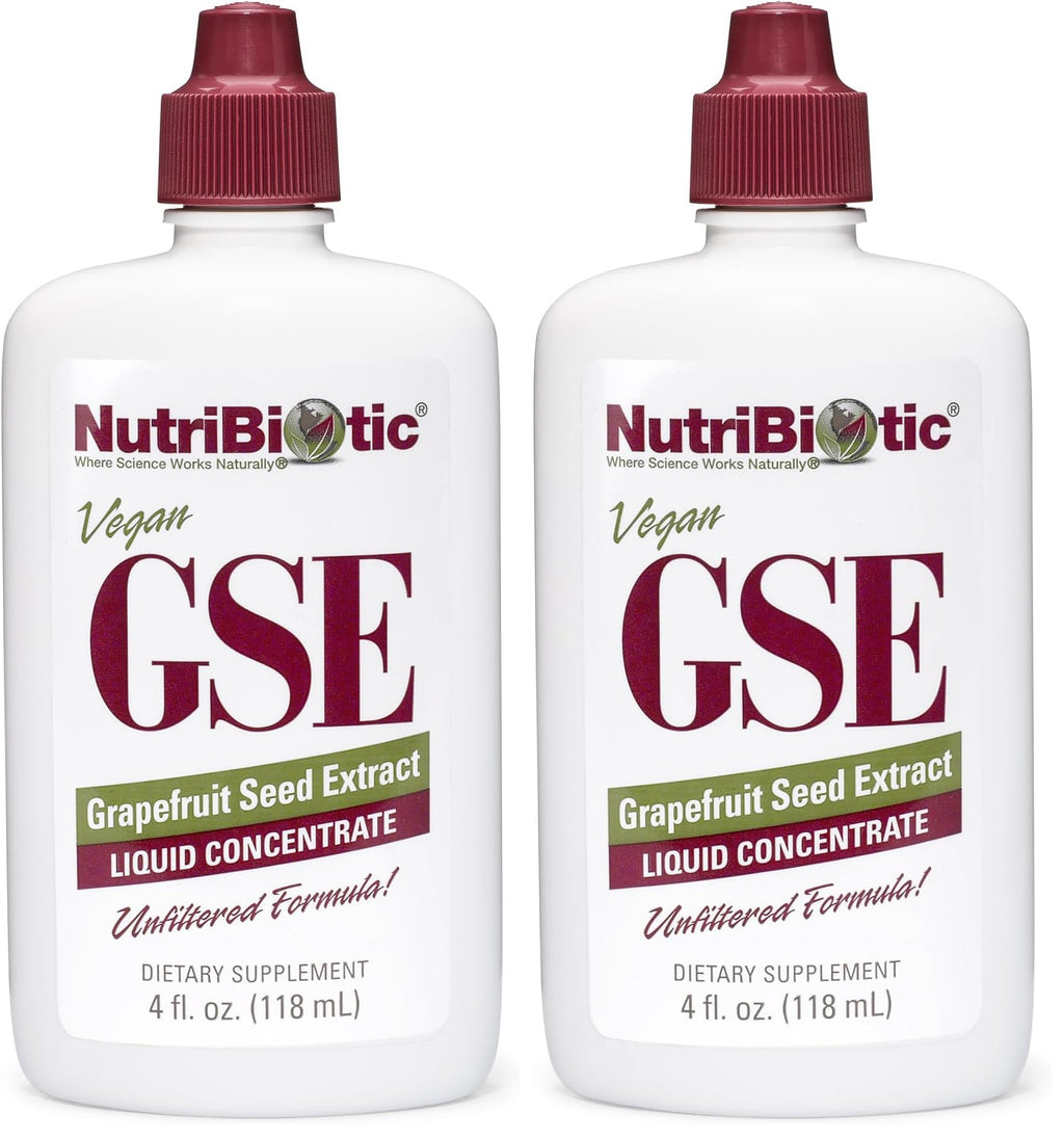 NutriBiotic GSE 4 Oz Liquid – Grapefruit Seed Extract with Bioflavonoids | Vegan, Gluten Free, Non-GMO (Pack of 2)