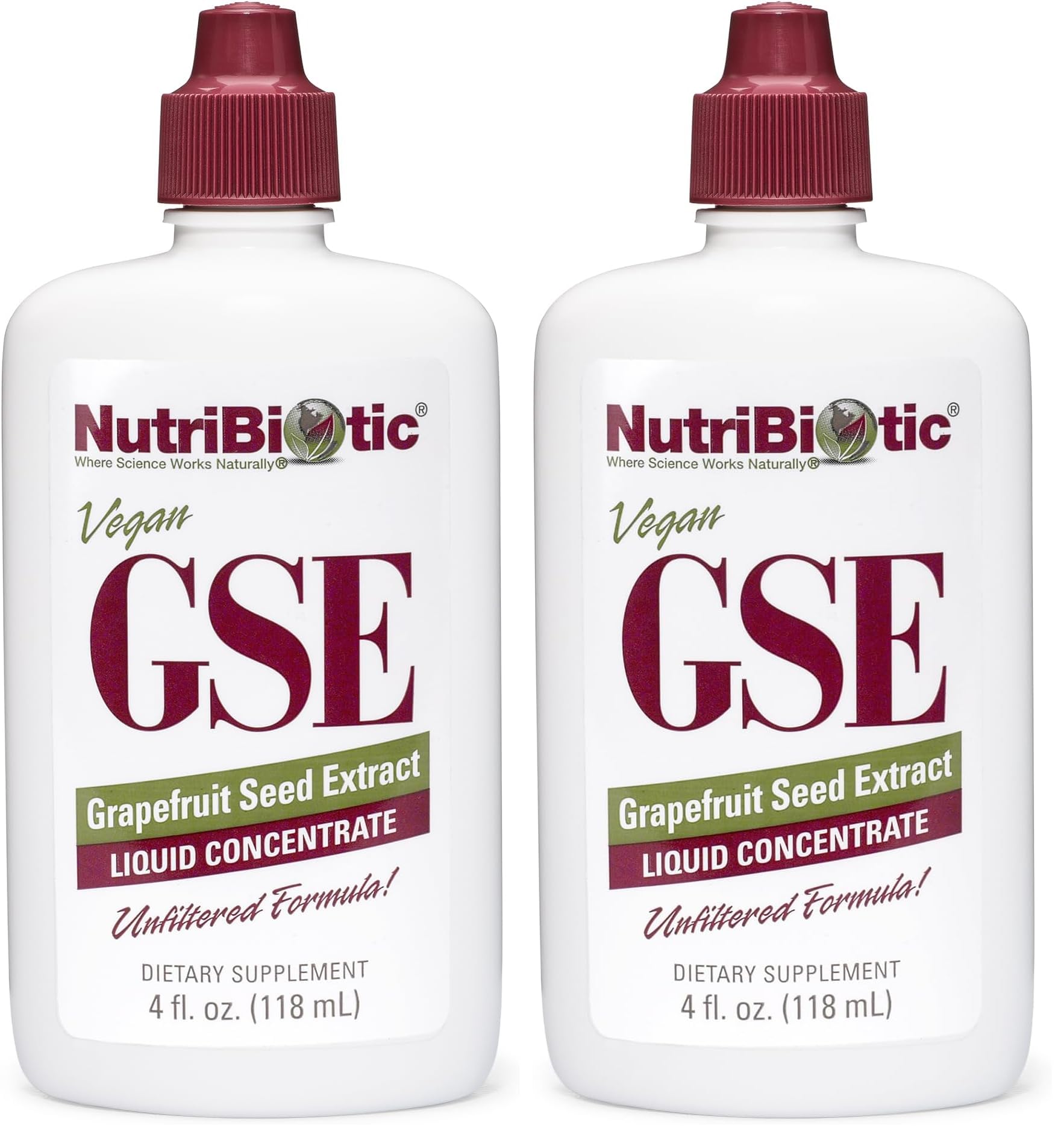 NutriBiotic GSE 4 Oz Liquid – Grapefruit Seed Extract with Bioflavonoids | Vegan, Gluten Free, Non-GMO (Pack of 2)