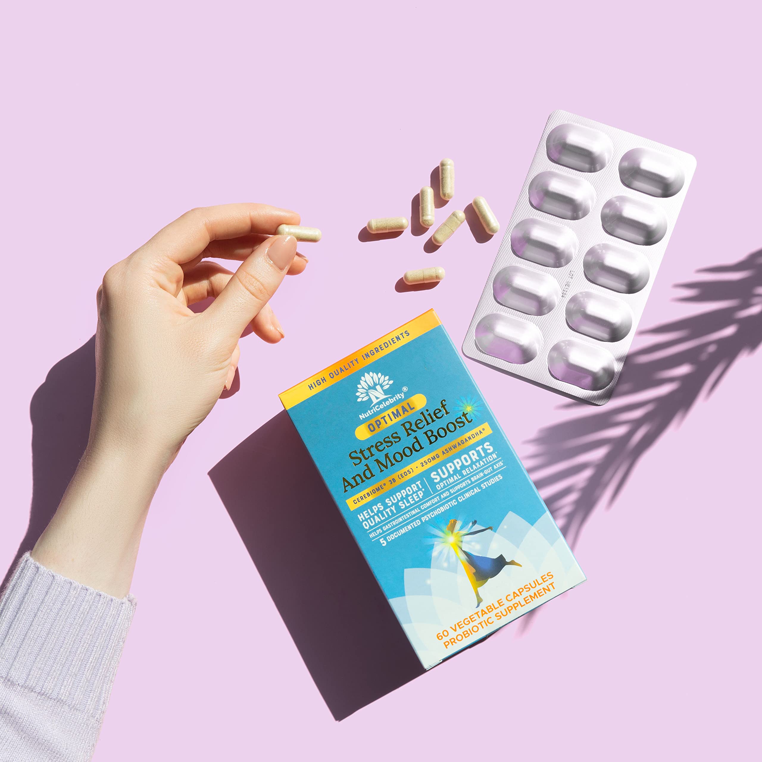 Nutricelebrity Optimal Stress Relief – Mood Support, Sleep & Gut Health (60 Days)