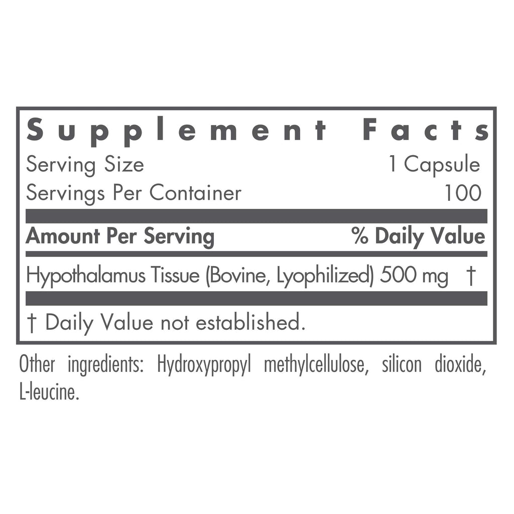 Nutricology Hypothalamus Supplement - Endocrine Support (Adrenal, 500mg) Vegicaps