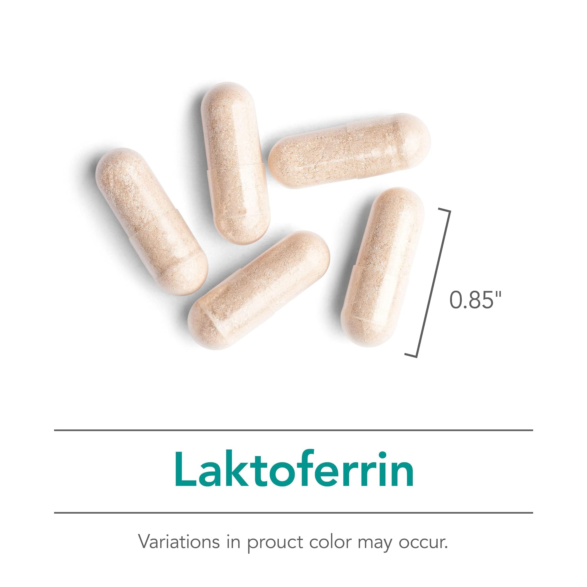 Nutricology Laktoferrin Supplement - Lactoferrin Supplements 350mg, Bovine Colostrum, Immune Peptide, Iron Supplements, Vegicaps - 120 Count