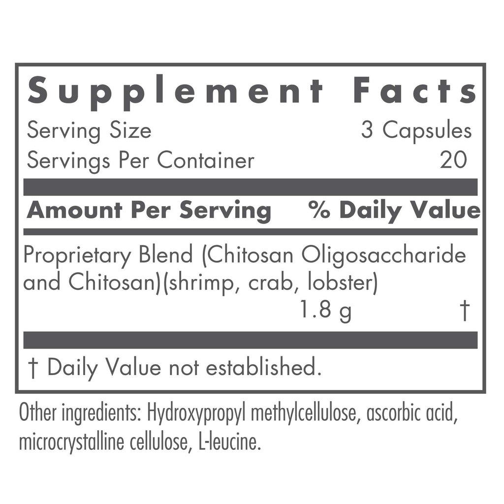 Nutricology MicroChitosan Supplement – 1800mg Chitosan Oligosaccharide, 60 Veg Pills