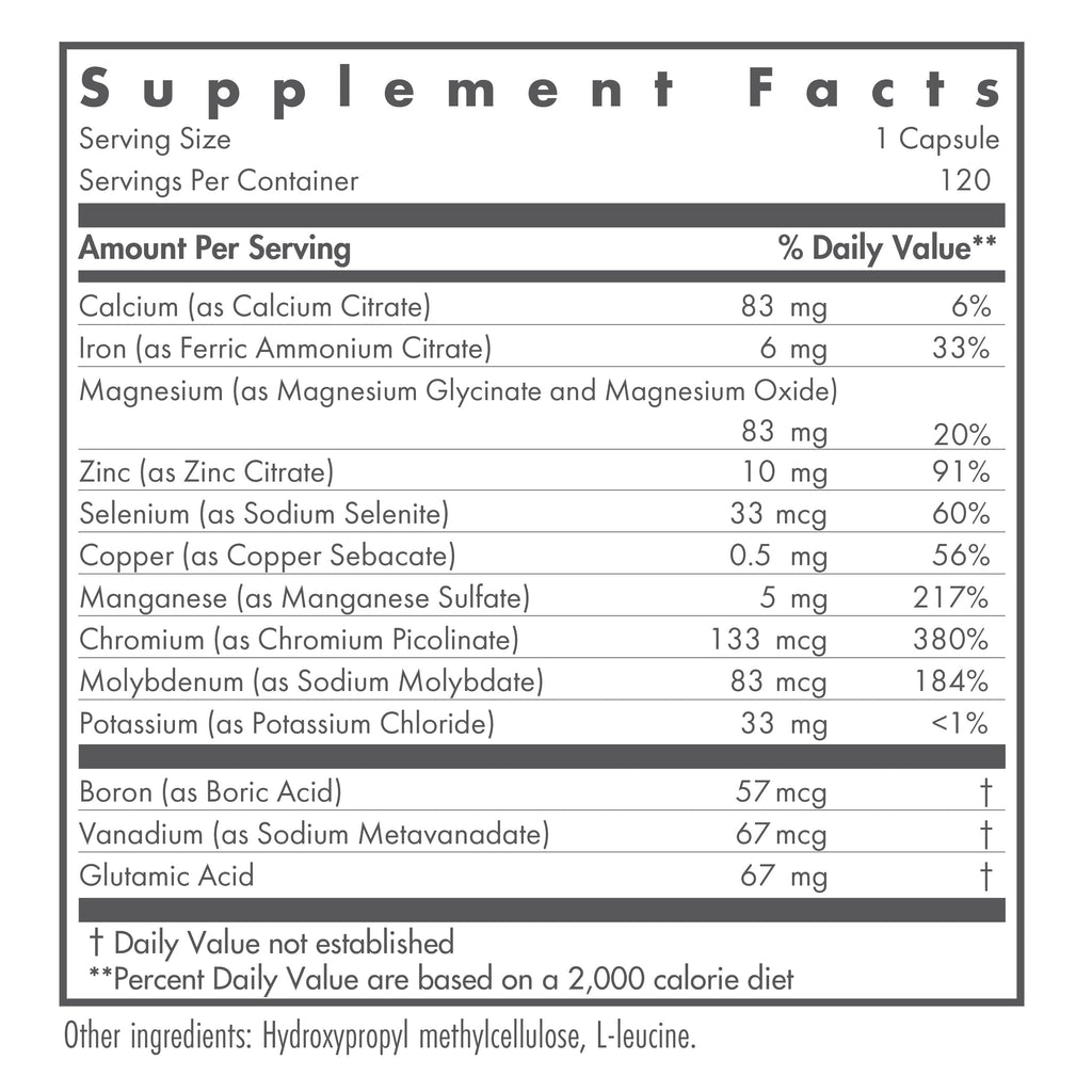 Nutricology MultiMin - Multi Minerals Supplement | Men & Women 120 Count