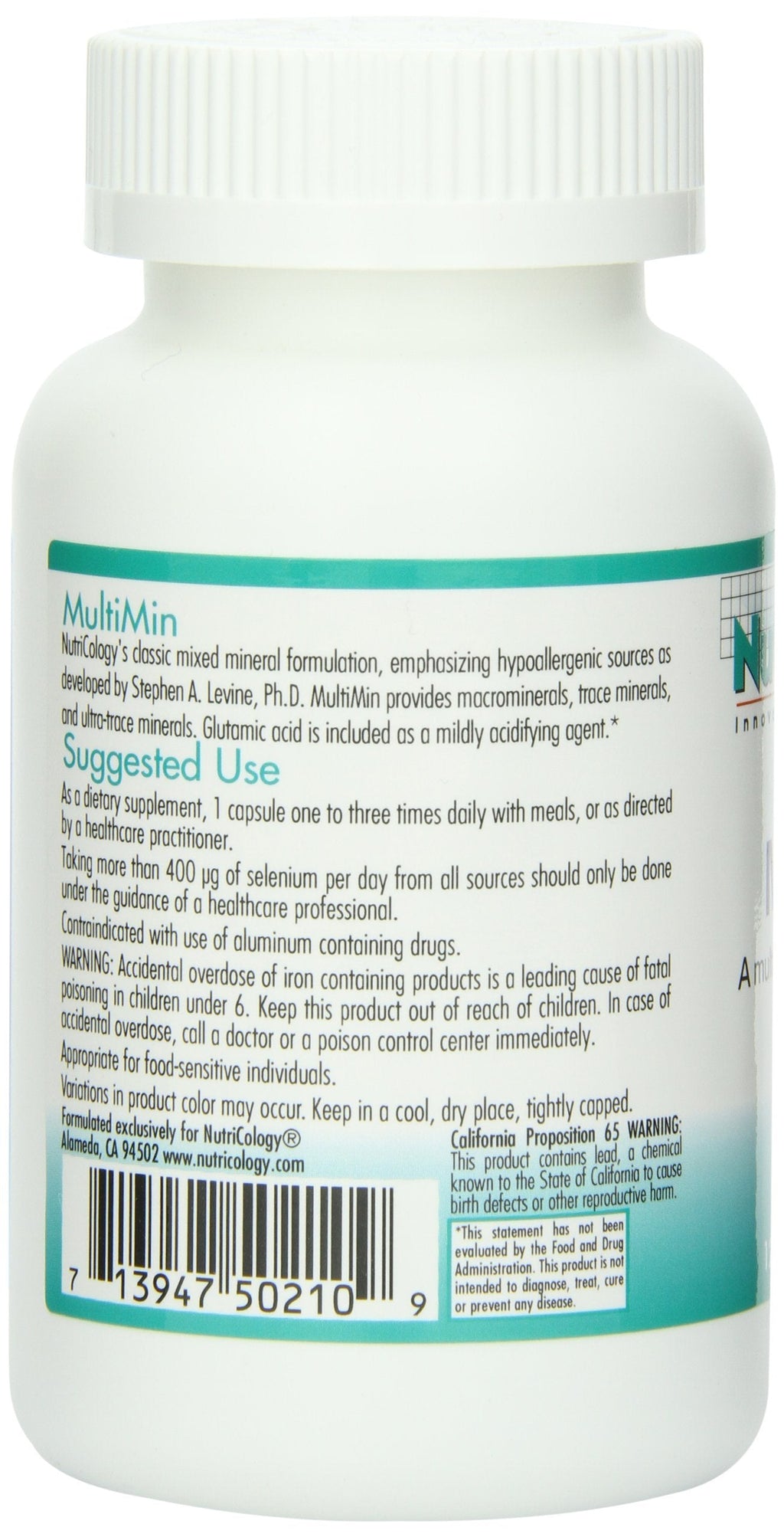 Nutricology MultiMin - Multi Minerals Supplement | Men & Women 120 Count