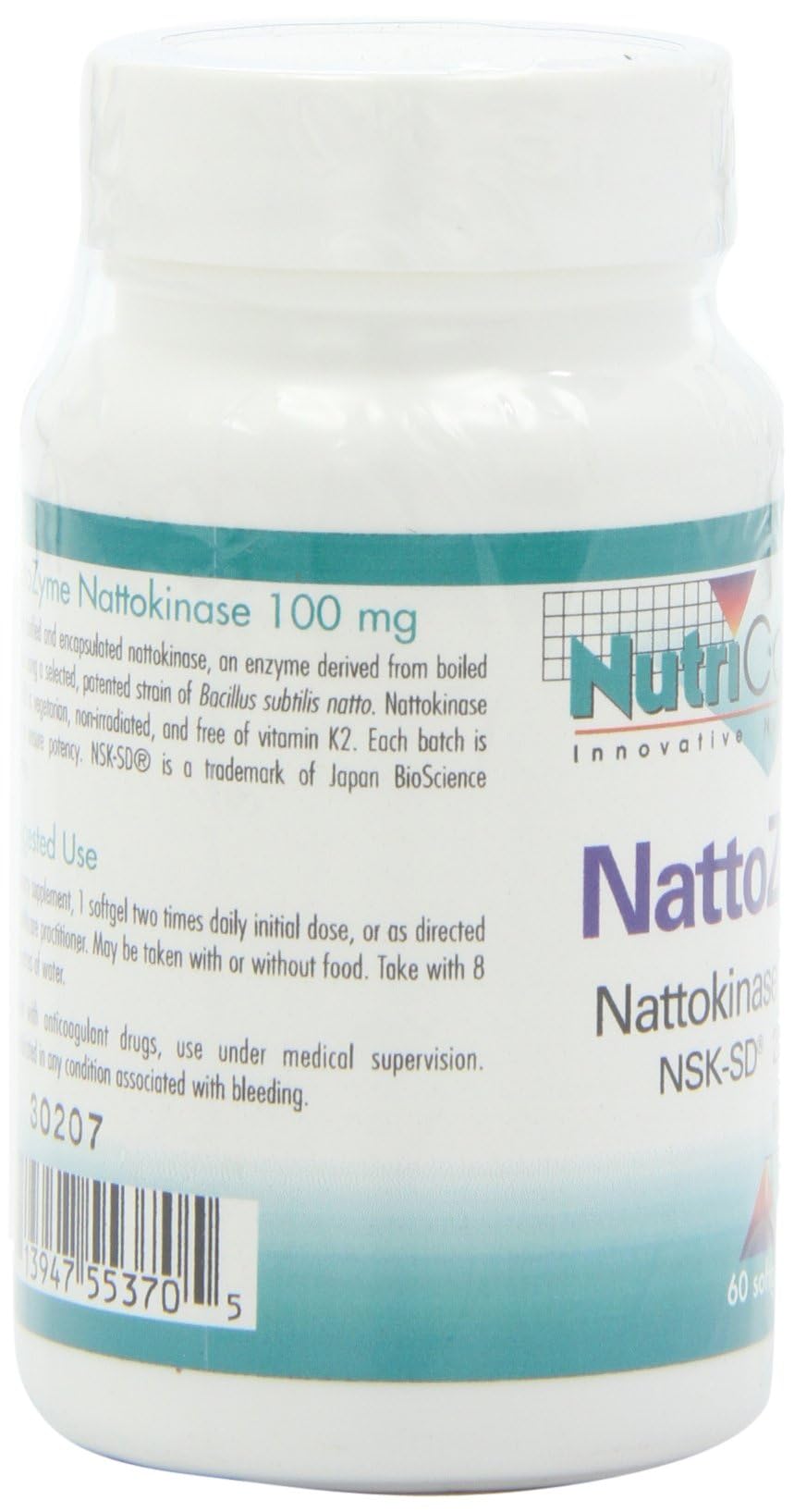 Nutricology NattoZyme NSK-SD 2000 FU Nattokinase - 60 Veg Softgels