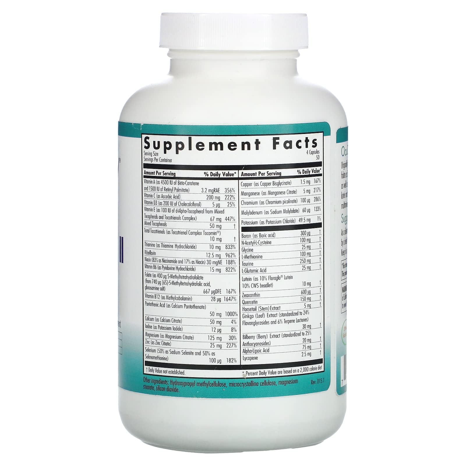 Nutricology Ocudyne II Vegicaps 200-Count | Herbal Multivitamin & Multimineral Formula