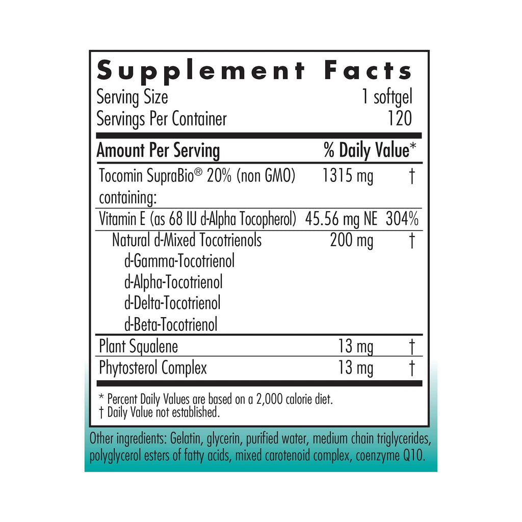 Nutricology Tocomin SupraBio Tocotrienols 200 mg – 120 Softgels