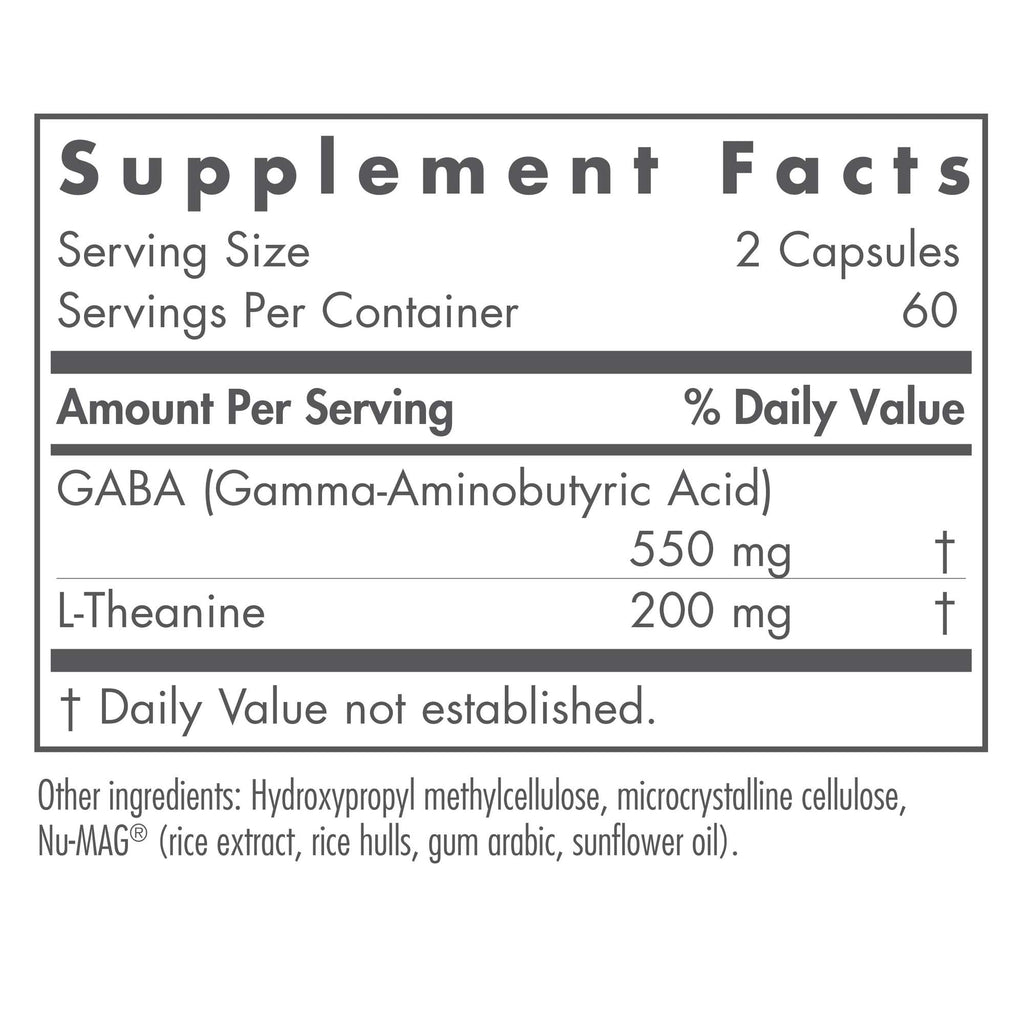 Nutricology ZenMind Supplement - Calmness Support, GABA & L-Theanine, Hypoallergenic, Vegetarian Capsules - 120 Count