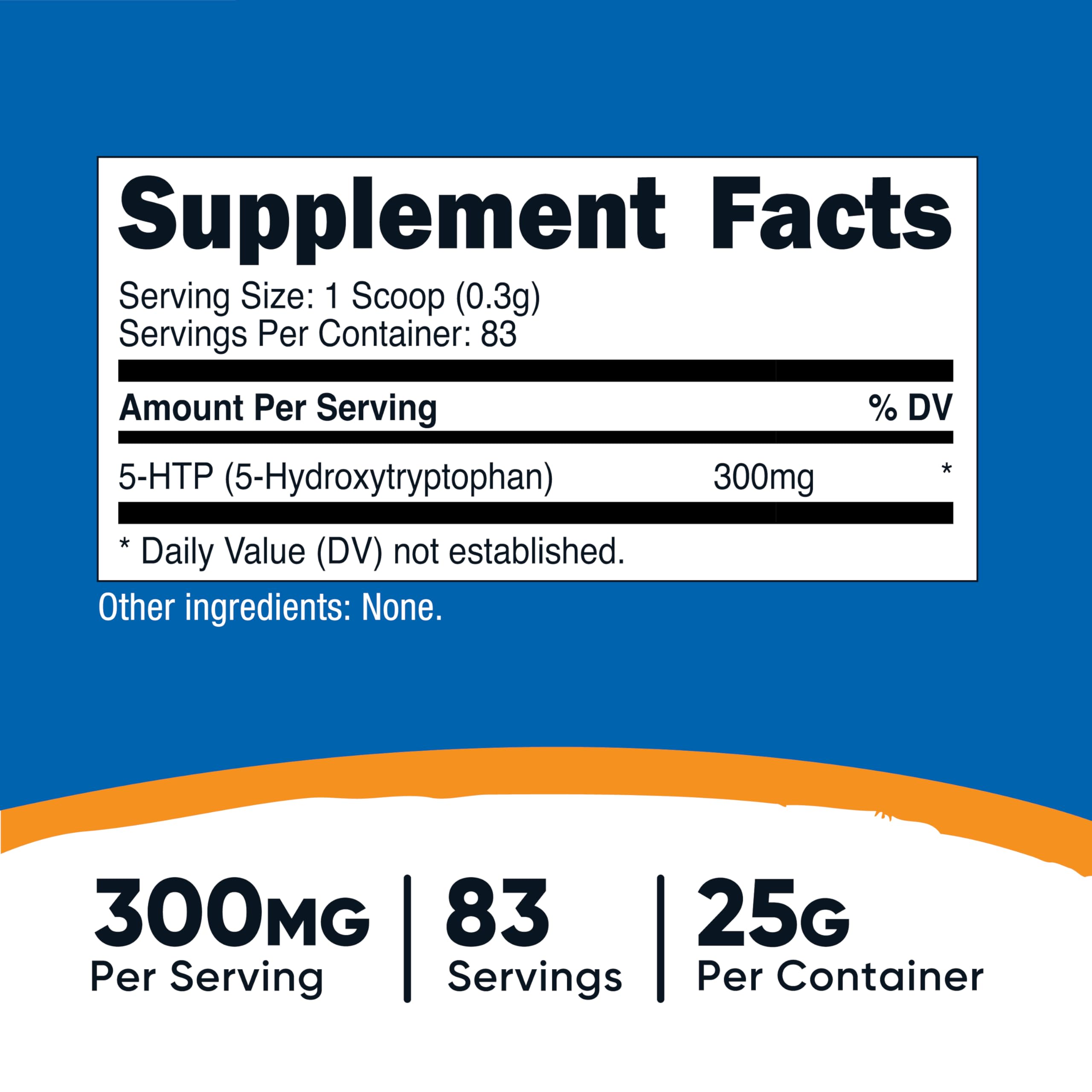 Nutricost 5-HTP Powder 25g | 300mg Per Serving | Gluten Free & Non-GMO | Pure 5-HTP