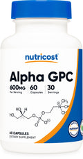 Nutricost Alpha GPC 600mg – 60 Vegetarian Capsules | Non-GMO, Gluten Free