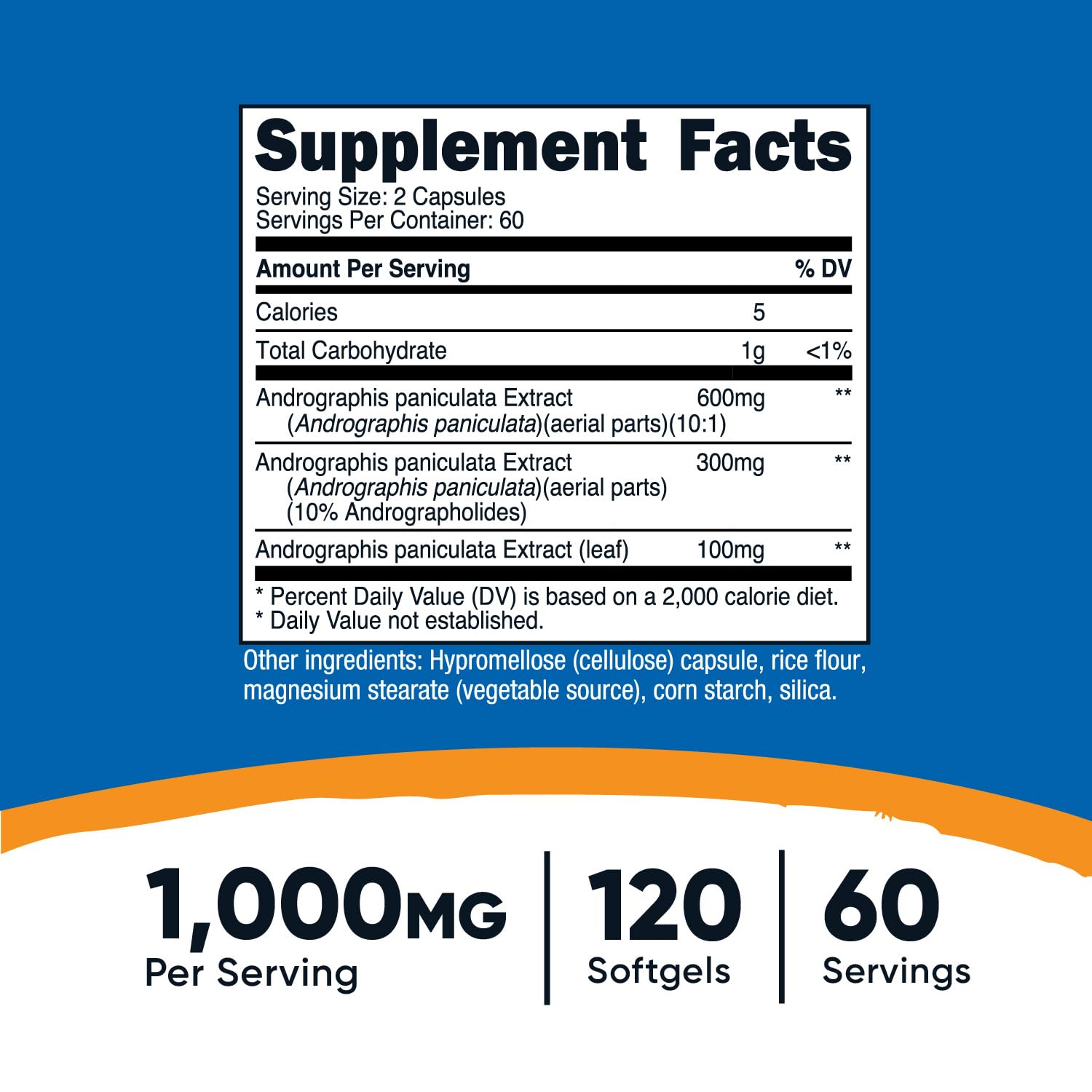 Nutricost Andrographis Extract Capsules 1000mg (120 Count) – 60 Servings | Health & Wellness Vegetarian Supplement