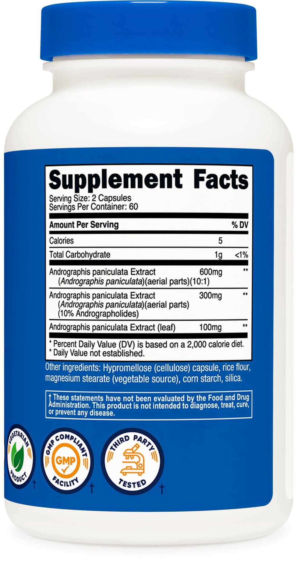 Nutricost Andrographis Extract Capsules 1000mg (120 Count) – 60 Servings | Health & Wellness Vegetarian Supplement