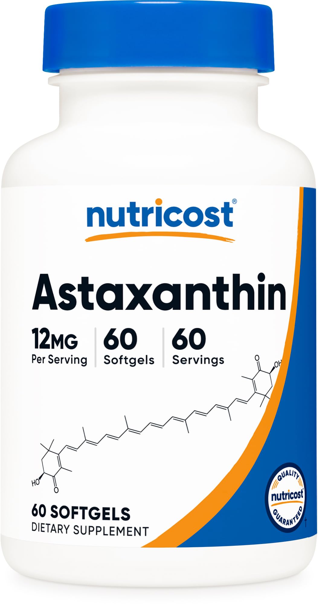 Nutricost Astaxanthin 12mg, 60 Softgels – Non-GMO & Gluten Free (2 Month Supply)