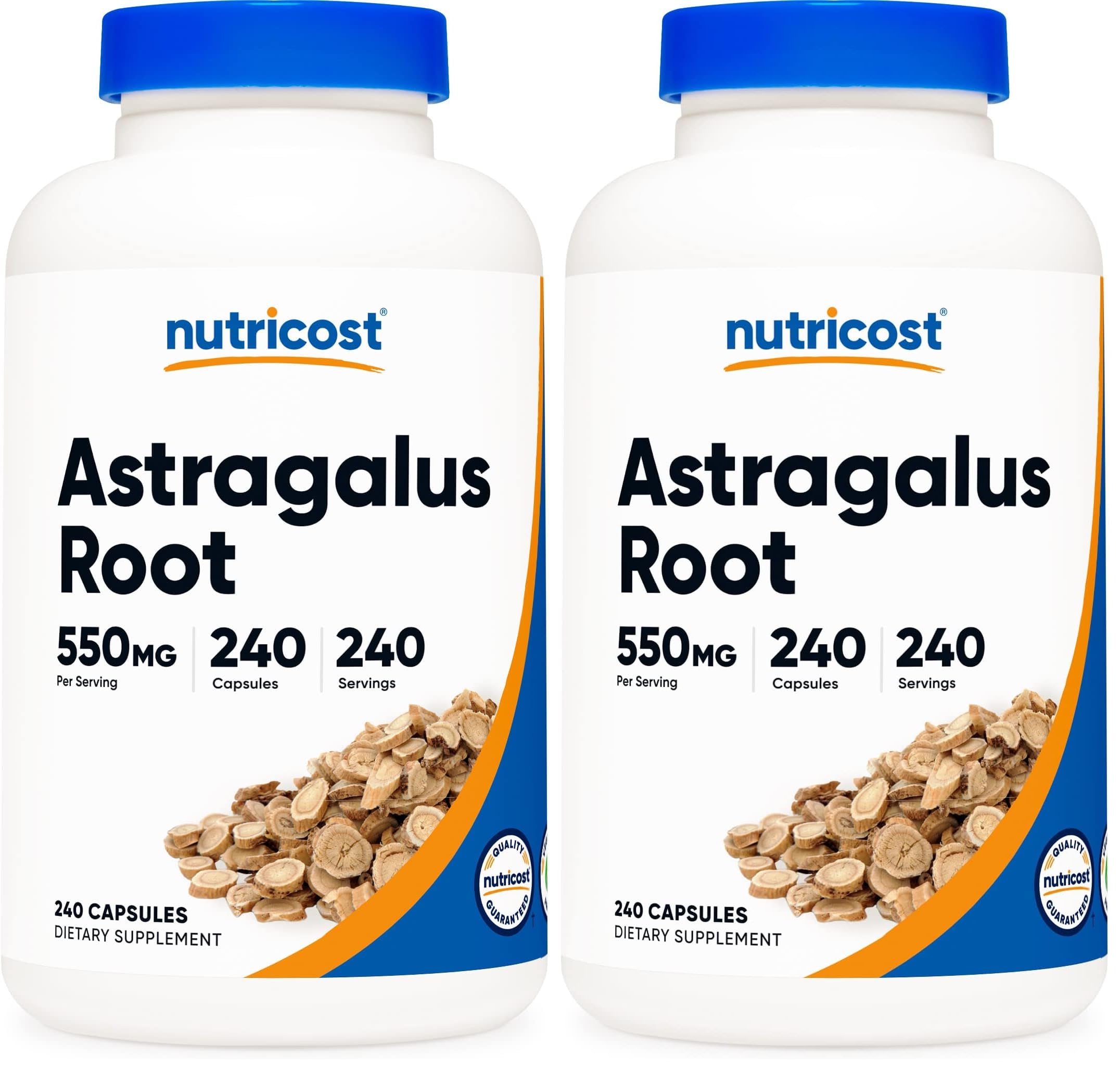 Nutricost Astragalus Capsules 550mg – 240 Vegetarian Capsules (Pack of 2) | Non-GMO, Gluten Free