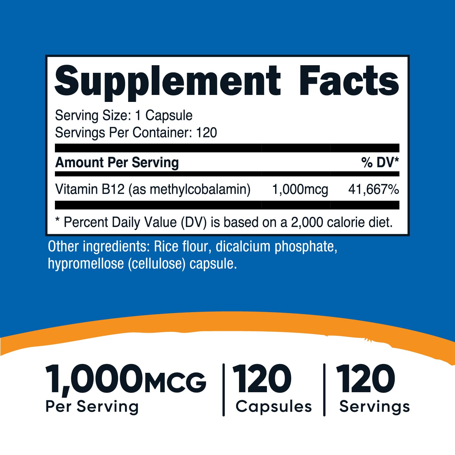 Nutricost Vitamin B12 (Methylcobalamin) 1000mcg – 120 Capsules, Vegetarian, Non-GMO & Gluten Free B12 Supplement