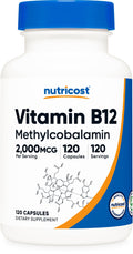 Nutricost Vitamin B12 Methylcobalamin 2000mcg | 120 Vegetarian Capsules