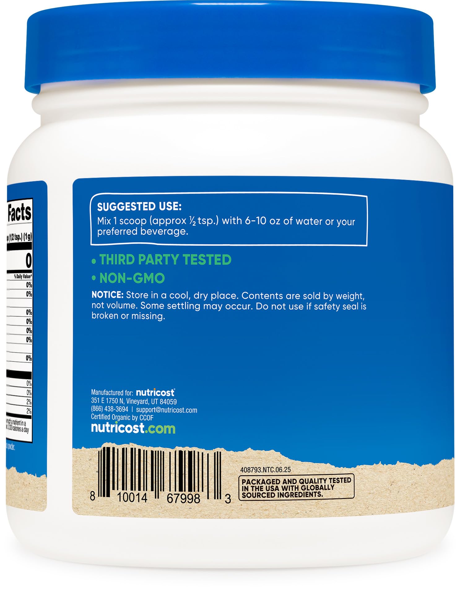 Nutricost Organic Barley Grass Juice Powder (1 lb) - Unflavored, Gluten-Free & Vegan