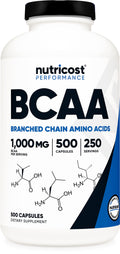 Nutricost BCAA 1000mg – 500 Capsules | 2:1:1 BCAA Formula