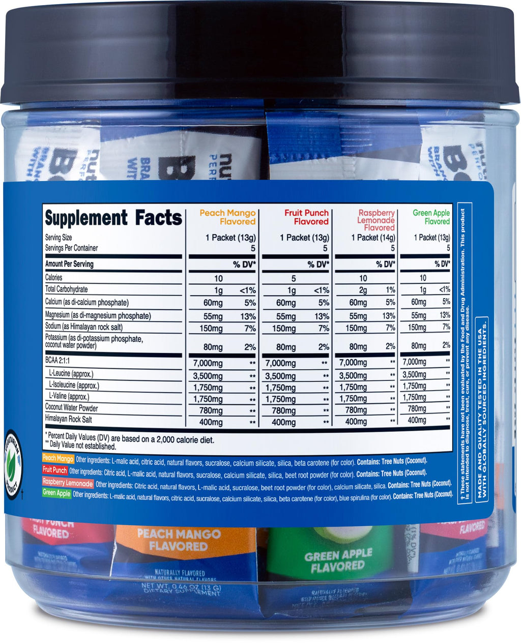 Nutricost BCAA+ Hydration Variety Pack (20 Stickpacks) – Gluten-Free, Non-GMO