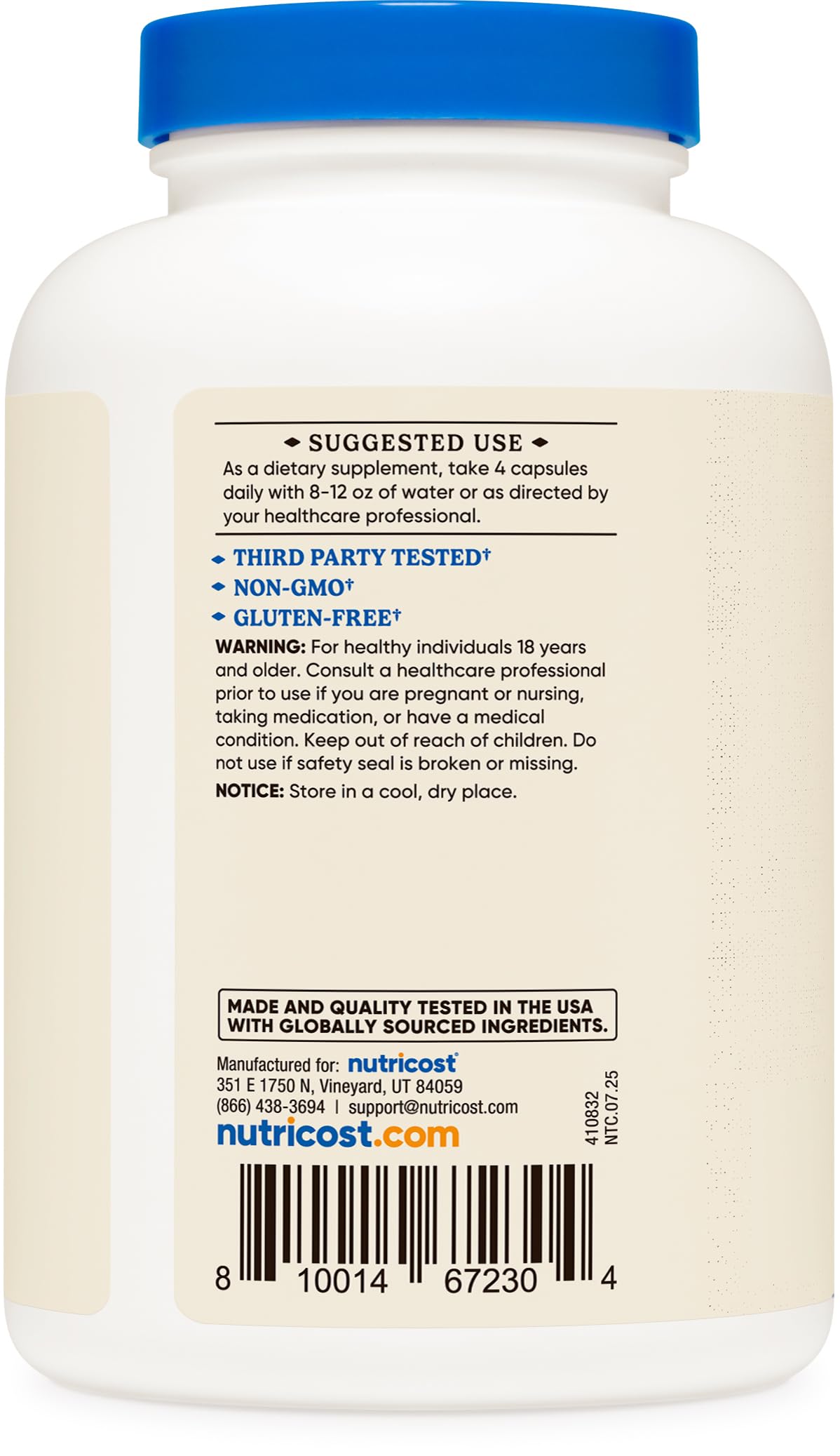 Nutricost Grass-Fed Desiccated Beef Liver Capsules 3000mg per Serving | 60 Servings (240 Caps)