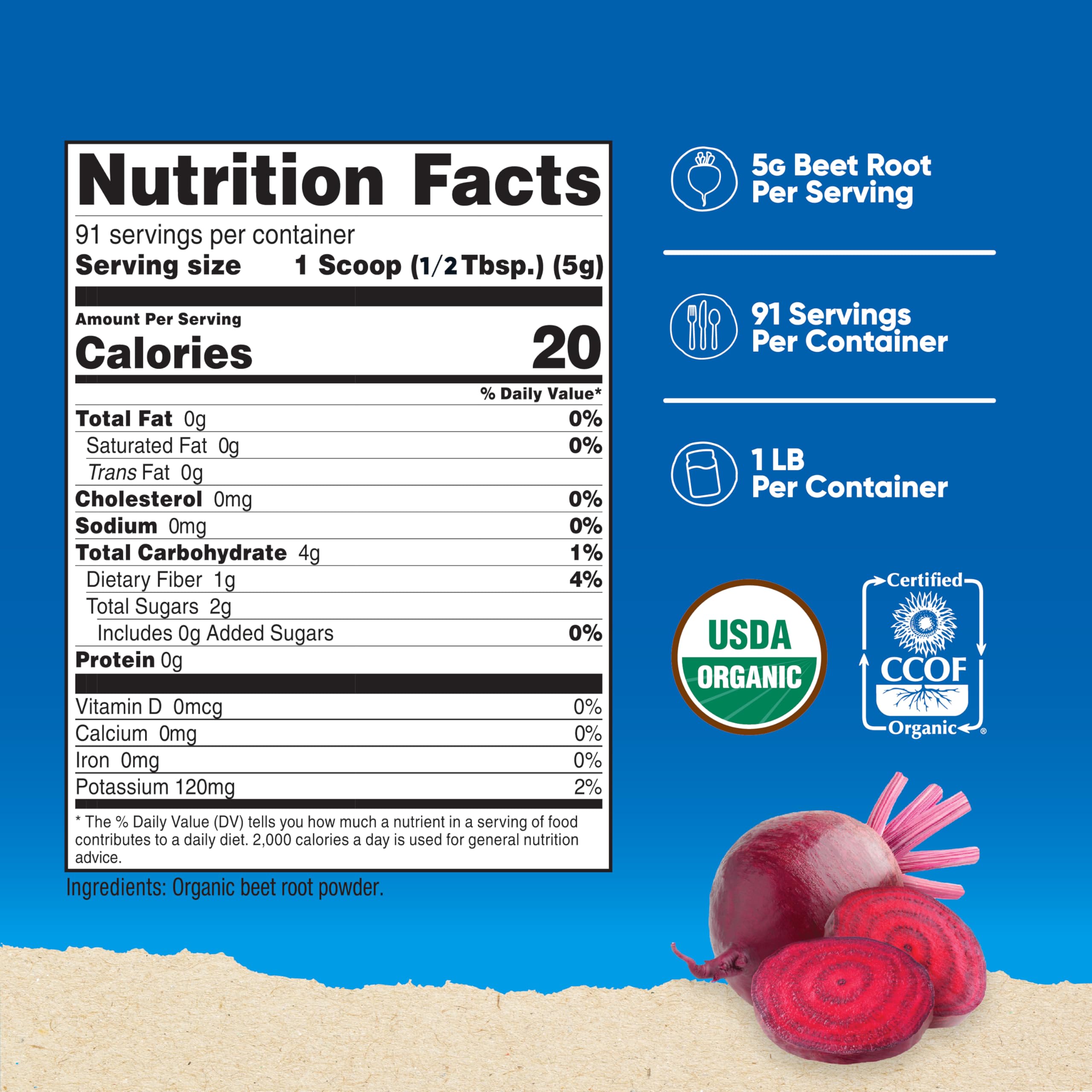 Nutricost Organic Beet Root Powder 1 LB – Vegan, USDA Organic