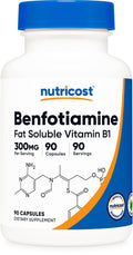 Nutricost Benfotiamine 300mg – 90 Capsules | Gluten Free, Non-GMO, Vegetarian Vitamin B1 (Fat-Soluble)