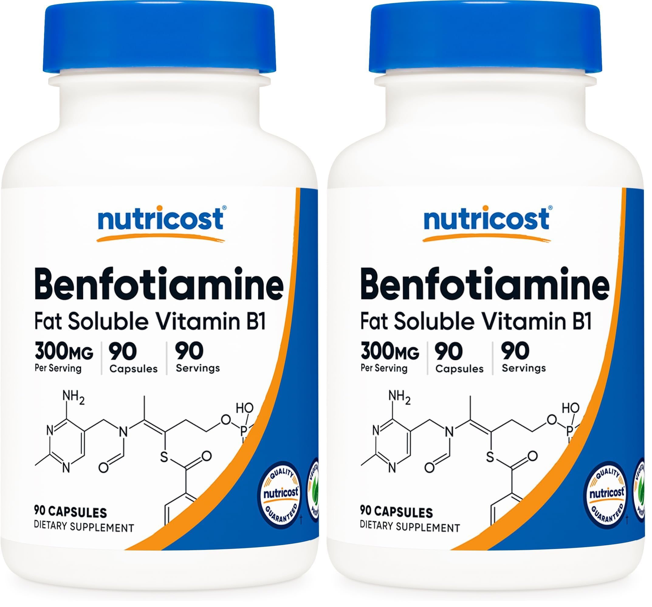 Nutricost Benfotiamine 300mg – 90 Capsules (Pack of 2) | Gluten Free, Non-GMO, Vegetarian