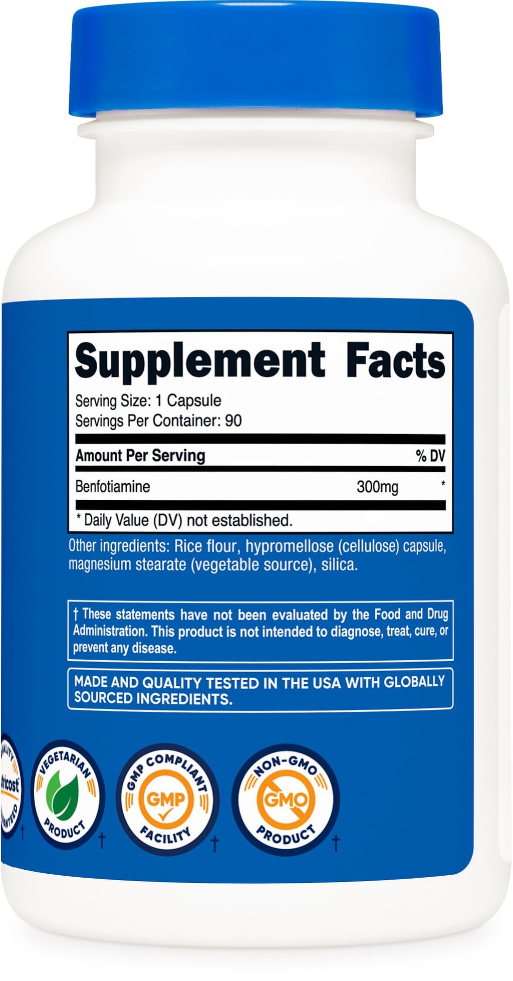 Nutricost Benfotiamine 300mg – 90 Capsules (Pack of 2) | Gluten Free, Non-GMO, Vegetarian