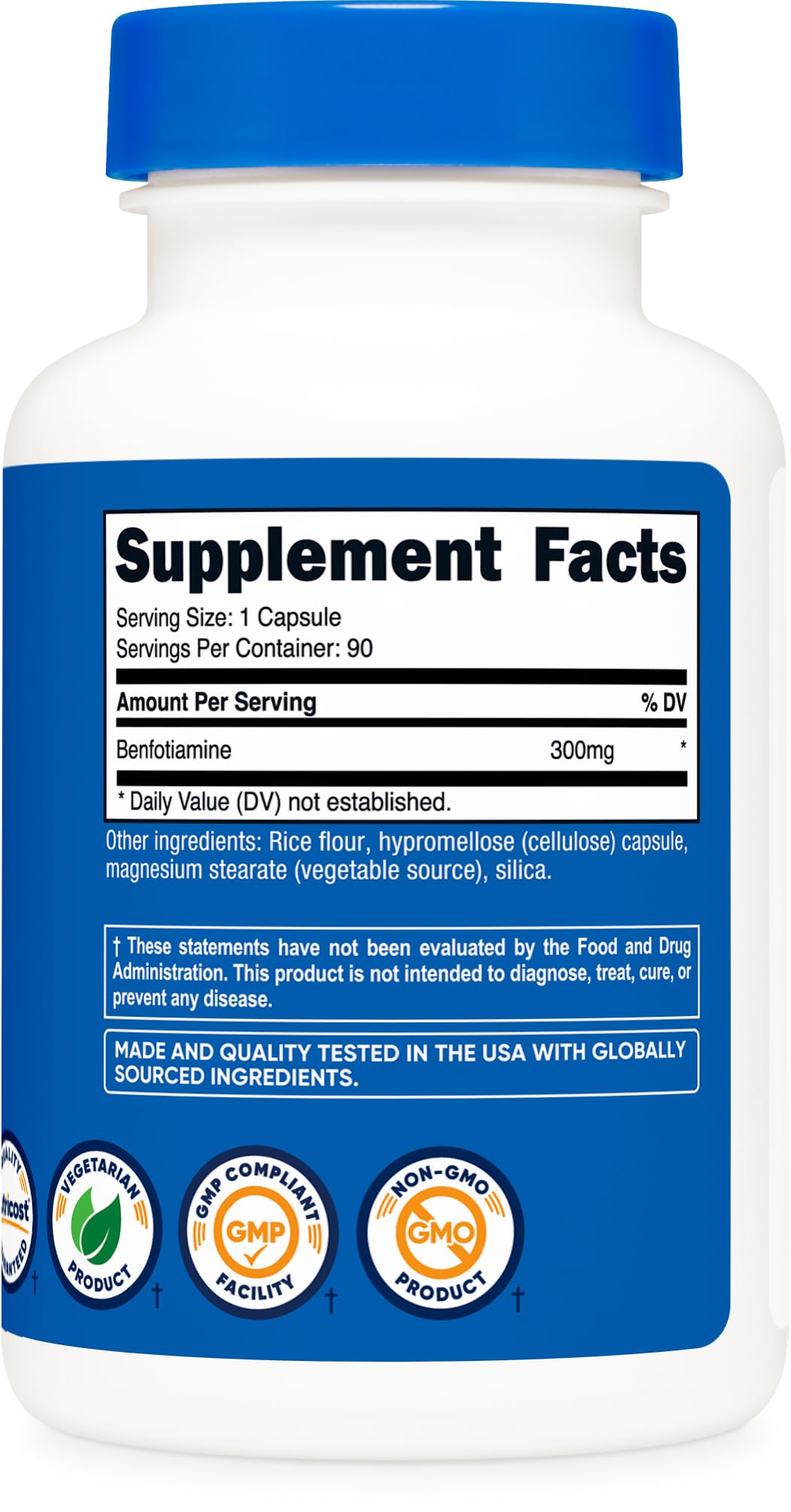 Nutricost Benfotiamine 300mg – 90 Capsules (Pack of 2) | Gluten Free, Non-GMO, Vegetarian